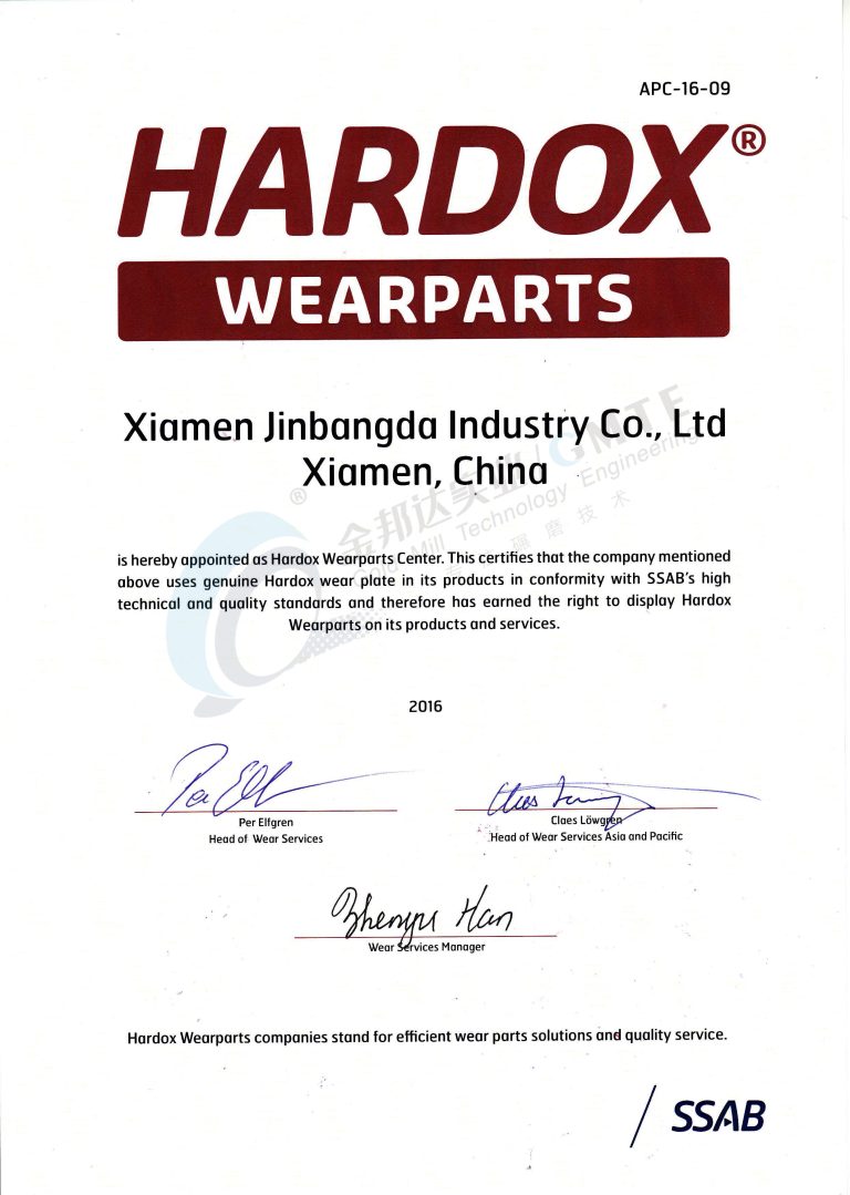 Sertifikasi SSAB Hardox