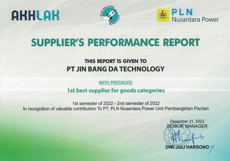 ACHIEVEMENT_SUPPLIER PERFORMANCE REPORT PLTU PACITAN 巴齐丹电厂 2022_1