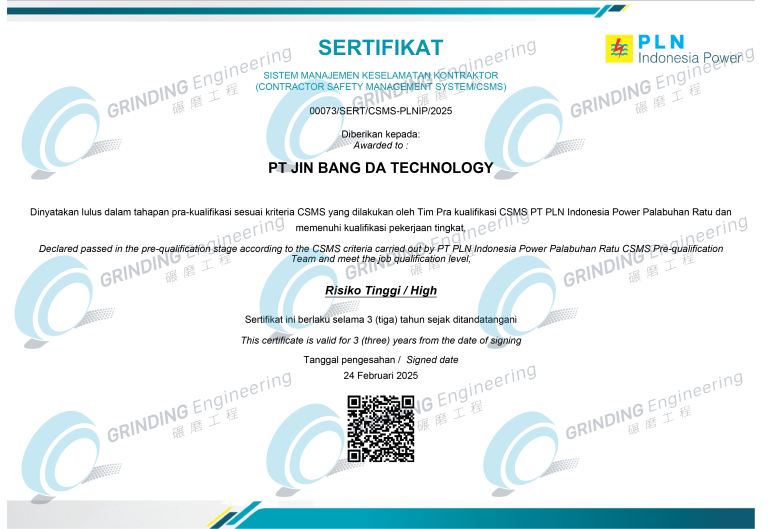 Sertifikat - CSMS Indonesia Power (2025-2028)